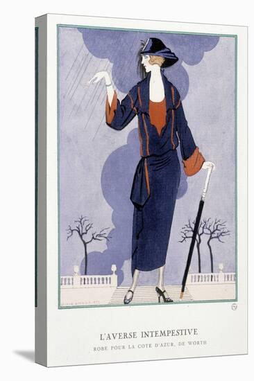 Worth Dress - Illustration by George Barbier (1882-1932) - in “Gazette Du Bon Ton””, 1922-Georges Barbier-Premier Image Canvas