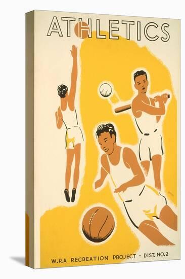 Wpa Athletics Poster-null-Stretched Canvas
