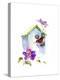 Wren with Birdhouse and Clematis, 2016-John Keeling-Premier Image Canvas