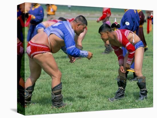 Wrestling Match, Naadam Festival, Oulaan Bator (Ulaan Baatar), Mongolia, Central Asia-Bruno Morandi-Premier Image Canvas