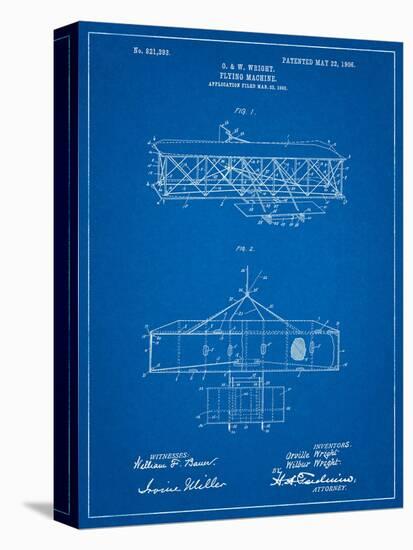 Wright Brother's Aeroplane Patent-Cole Borders-Stretched Canvas