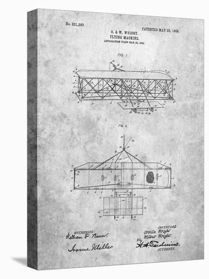 Wright Brother's Aeroplane Patent-Cole Borders-Stretched Canvas