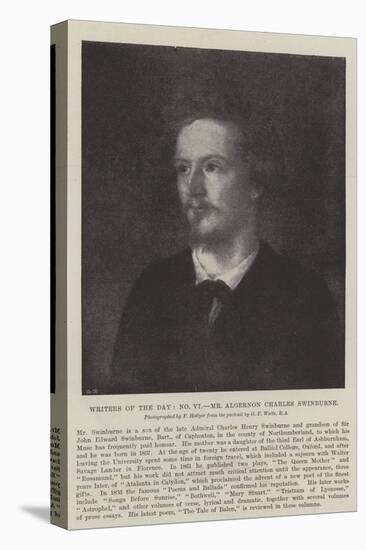 Writers of the Day, Mr Algernon Charles Swinburne-George Frederick Watts-Premier Image Canvas