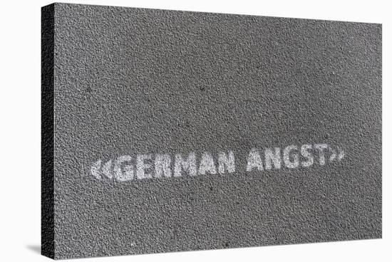 Writing 'German Angst' on a Footpath, Hamburg, Germany-Axel Schmies-Premier Image Canvas