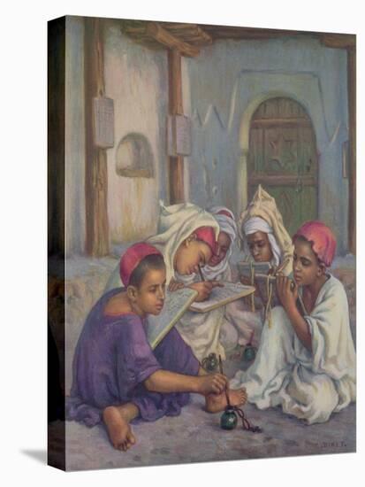 Writing Lesson in a Koranic School in an Algerian Village, 1918-Etienne Alphonse Dinet-Premier Image Canvas