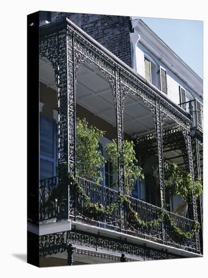Wrought Iron Balcony, French Quarter, New Orleans, Louisiana, USA-Charles Bowman-Premier Image Canvas