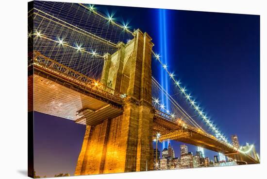 WTC Light over Brooklyn Bridge-null-Stretched Canvas