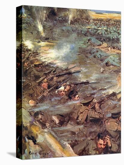 WWI, 1914, Mons, Red Book-Cyrus Cuneo-Stretched Canvas