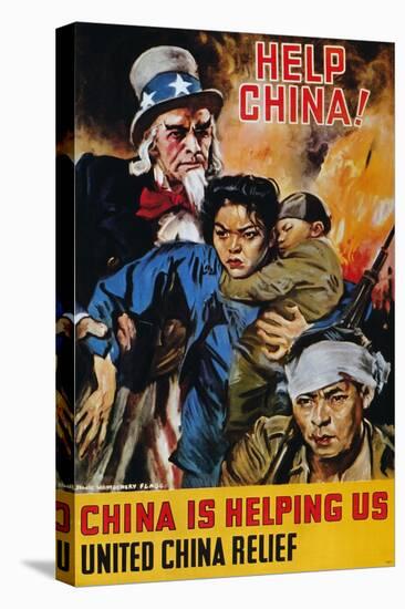 WWII Poster: "Help China"-James Montgomery Flagg-Premier Image Canvas