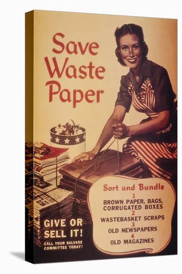 WWII: 'save Waste Paper'-null-Premier Image Canvas