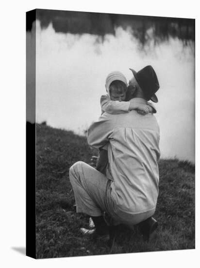WWII Veteran Harold Lumbert Consoling His Daughter Sue-George Silk-Premier Image Canvas