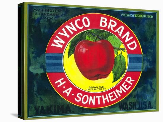 Wynco Apple Label - Yakima, WA-Lantern Press-Stretched Canvas