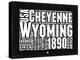 Wyoming Black and White Map-NaxArt-Stretched Canvas