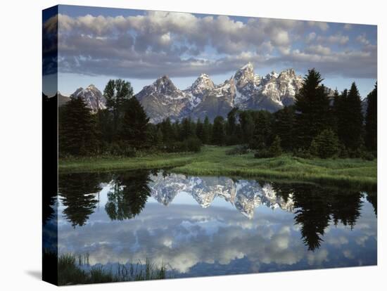 Wyoming, Grand Teton NP, the Grand Tetons and Clouds-Christopher Talbot Frank-Premier Image Canvas