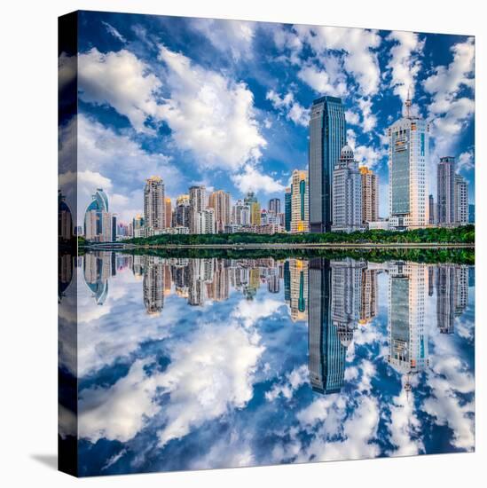 Xiamen, China Skyline on Yundang Lake-Sean Pavone-Premier Image Canvas