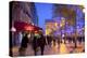 Xmas Decorations on Avenue Des Champs-Elysees with Arc De Triomphe in Background, Paris, France-Neil Farrin-Premier Image Canvas