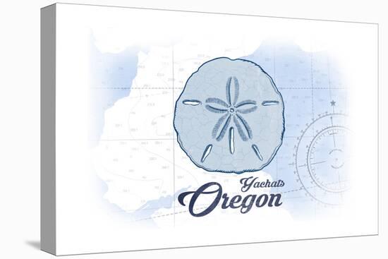 Yachats, Oregon - Sand Dollar - Blue - Coastal Icon-Lantern Press-Stretched Canvas