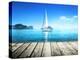 Yacht and Wooden Platform-Iakov Kalinin-Premier Image Canvas