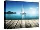 Yacht and Wooden Platform-Iakov Kalinin-Premier Image Canvas