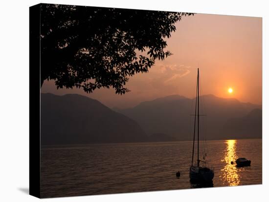 Yacht at Sunset, Lake Maggiore, Italy-Peter Thompson-Premier Image Canvas