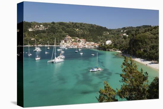 Yachts anchored in bay, Lakka, Paxos, Ionian Islands, Greek Islands, Greece, Europe-Stuart Black-Premier Image Canvas