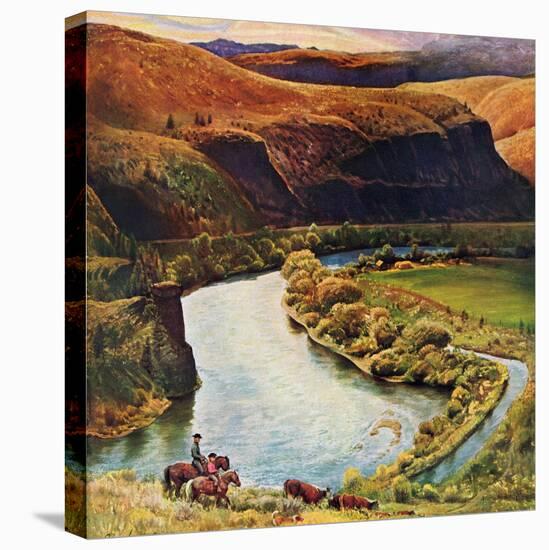 "Yakima River Cattle Roundup", May 10, 1958-John Clymer-Premier Image Canvas