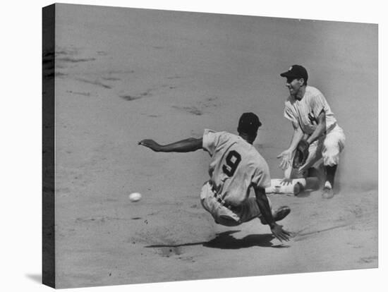 Yankee Phil Rizzuto Waiting to Catch the Ball During the American League Pennant Race-Grey Villet-Premier Image Canvas