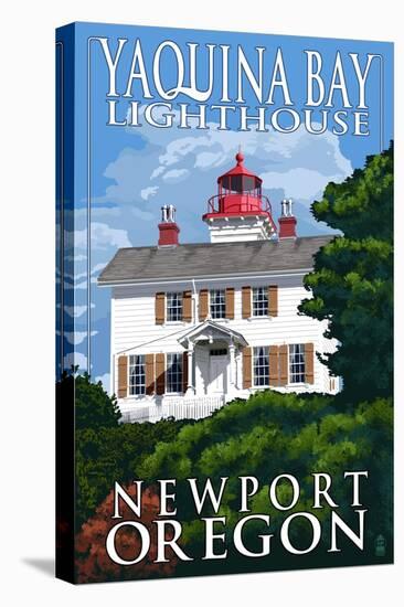 Yaquina Bay Lighthouse - Newport, Oregon-Lantern Press-Stretched Canvas