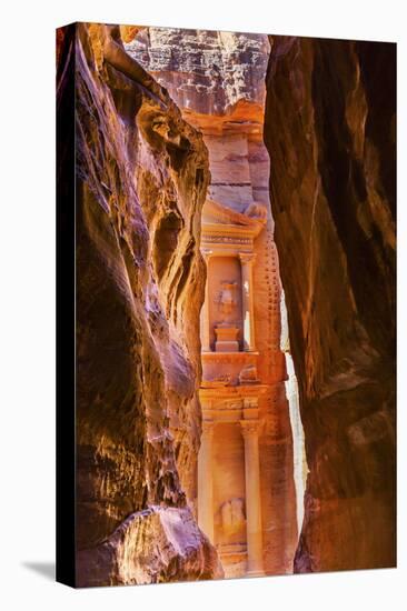 Yellow canyon and the Treasury in the Morning. Petra, Jordan-William Perry-Premier Image Canvas