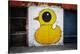 Yellow Duck on Brick Wall in Brooklyn NY-null-Stretched Canvas