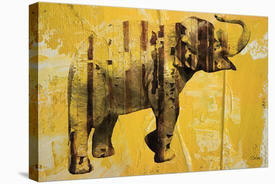Yellow Elephant-null-Stretched Canvas