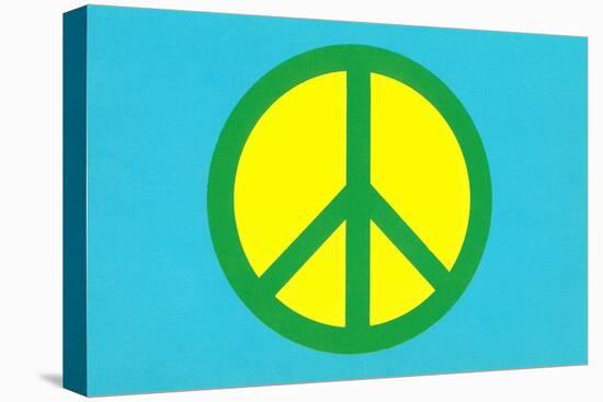 Yellow Green and Blue Peace Sign-null-Stretched Canvas