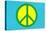 Yellow Green and Blue Peace Sign-null-Stretched Canvas