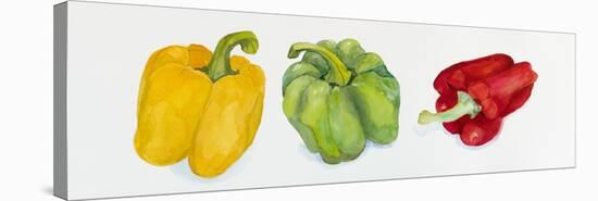Yellow, Green, and Red Peppers-Joanne Porter-Premier Image Canvas