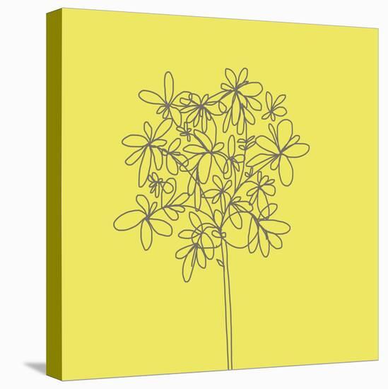 Yellow Happy Flower-Jan Weiss-Stretched Canvas