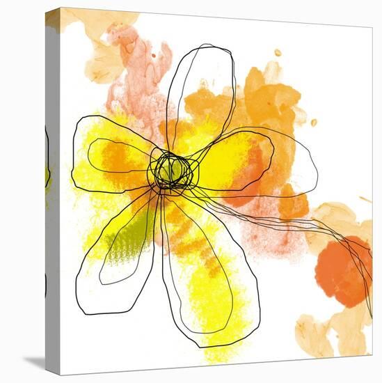 Yellow Liquid Flower-Jan Weiss-Stretched Canvas