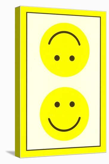 Yellow Opposed Happy Faces-null-Stretched Canvas