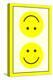 Yellow Opposed Happy Faces-null-Stretched Canvas