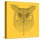 Yellow Owl Mesh-Lisa Kroll-Stretched Canvas