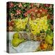 Yellow Primroses in a Basket, with Fruit and Textiles, 2010-Joan Thewsey-Premier Image Canvas