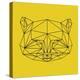 Yellow Raccoon Polygon-Lisa Kroll-Stretched Canvas