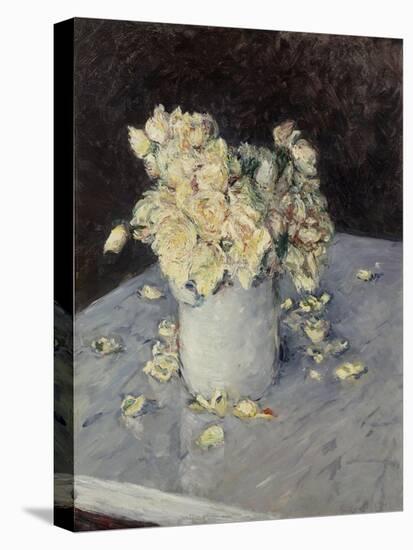 Yellow Roses in a Vase, 1882 (Oil on Canvas)-Gustave Caillebotte-Premier Image Canvas