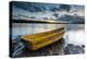 Yellow Rowing Boat on the Shore of a Lake in Bermagui, Australia at Sunset-A Periam Photography-Premier Image Canvas