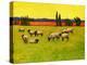 Yellow Sky with Sheep-Patty Baker-Stretched Canvas