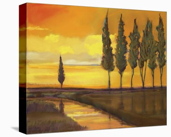 Yellow Sunset over Water I-Judith D'Agostino-Stretched Canvas