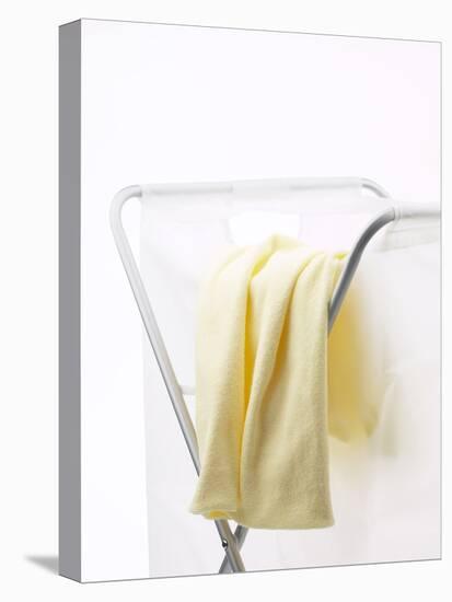Yellow T-Shirt on Laundry Hamper-null-Premier Image Canvas