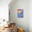 Yellow Tabby  Cat Hanging from Moon-sylvia pimental-Stretched Canvas displayed on a wall