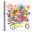 Yellow Tandem Bicycle Bouquet-Kerstin Stock-Stretched Canvas