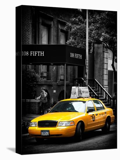 Yellow Taxis, 108 Fifth Avenue, Flatiron, Manhattan, New York City, Black and White Photography-Philippe Hugonnard-Premier Image Canvas