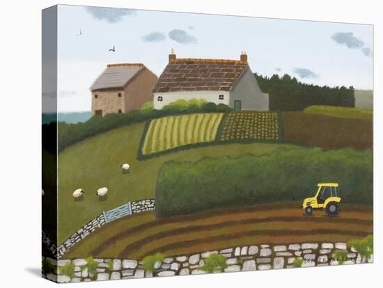 Yellow Tractor and Sheep-Sophie Harding-Premier Image Canvas